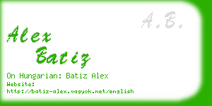 alex batiz business card